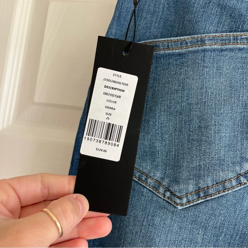 Veronica Beard Carly High Rise Cropped Kick Flare Jeans Women's 25 Sierra